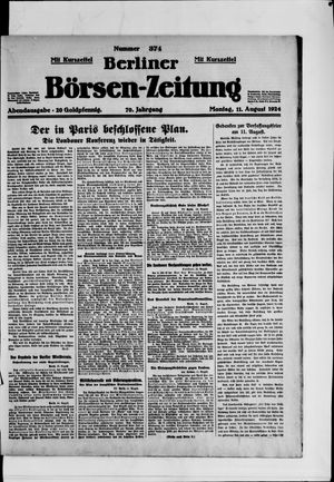 Berliner Börsen-Zeitung vom 11.08.1924