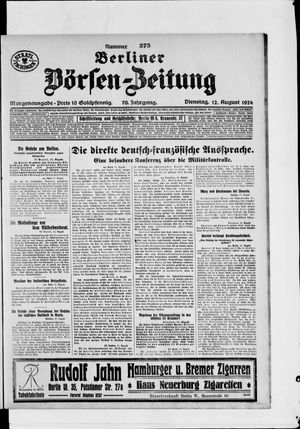 Berliner Börsen-Zeitung vom 12.08.1924