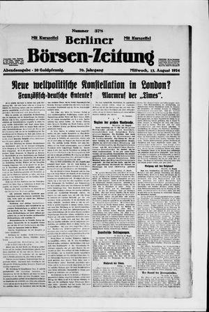 Berliner Börsen-Zeitung vom 13.08.1924