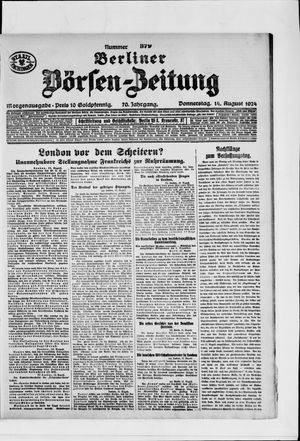 Berliner Börsen-Zeitung vom 14.08.1924