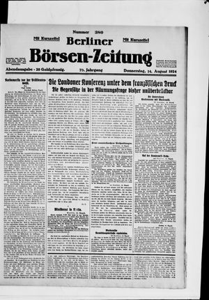 Berliner Börsen-Zeitung vom 14.08.1924