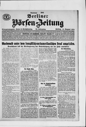 Berliner Börsen-Zeitung vom 15.08.1924