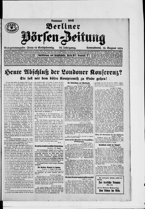 Berliner Börsen-Zeitung vom 16.08.1924