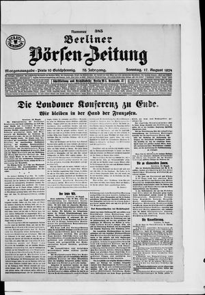 Berliner Börsen-Zeitung vom 17.08.1924