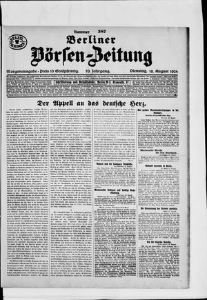 Berliner Börsen-Zeitung on Aug 19, 1924
