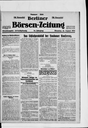 Berliner Börsen-Zeitung on Aug 19, 1924