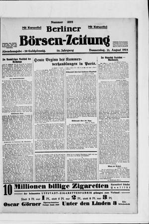 Berliner Börsen-Zeitung vom 21.08.1924