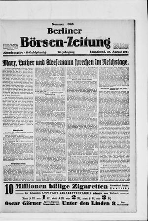 Berliner Börsen-Zeitung vom 23.08.1924