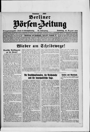Berliner Börsen-Zeitung vom 24.08.1924