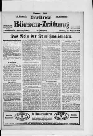 Berliner Börsen-Zeitung vom 25.08.1924