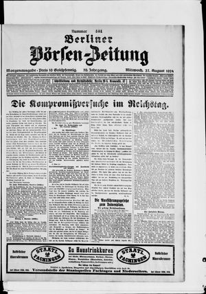 Berliner Börsen-Zeitung vom 27.08.1924