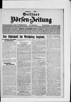 Berliner Börsen-Zeitung vom 28.08.1924