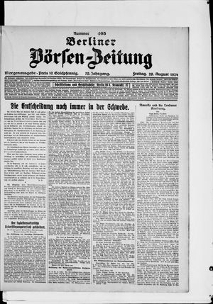 Berliner Börsen-Zeitung vom 29.08.1924