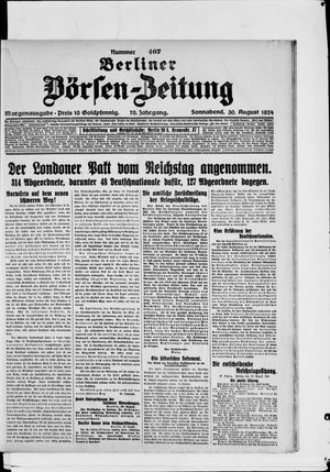 Berliner Börsen-Zeitung vom 30.08.1924