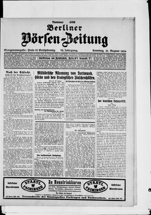 Berliner Börsen-Zeitung vom 31.08.1924