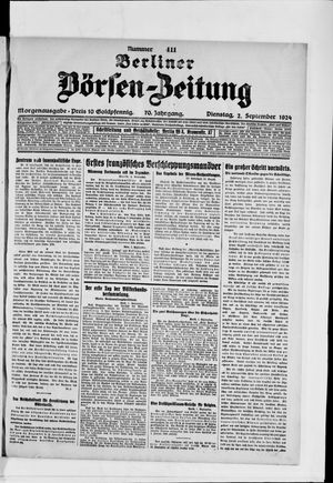 Berliner Börsen-Zeitung vom 02.09.1924