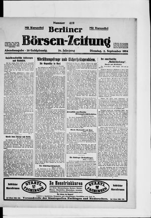 Berliner Börsen-Zeitung vom 02.09.1924