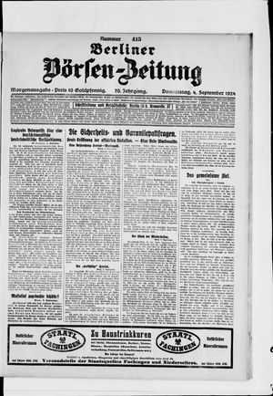 Berliner Börsen-Zeitung on Sep 4, 1924