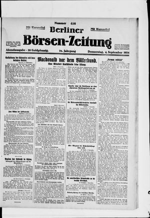 Berliner Börsen-Zeitung on Sep 4, 1924
