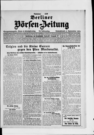 Berliner Börsen-Zeitung vom 06.09.1924