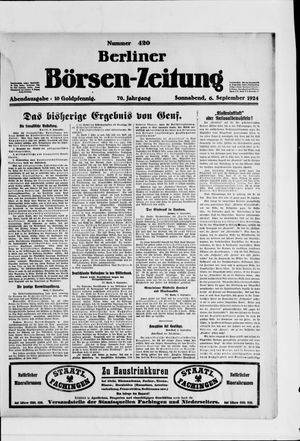Berliner Börsen-Zeitung on Sep 6, 1924