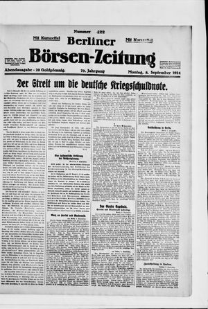 Berliner Börsen-Zeitung vom 08.09.1924