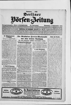 Berliner Börsen-Zeitung vom 09.09.1924
