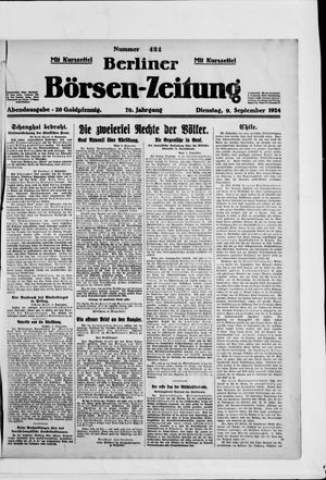 Berliner Börsen-Zeitung vom 09.09.1924