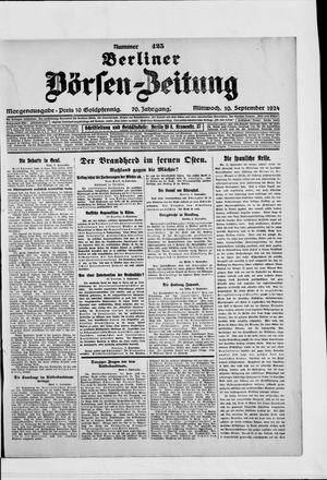 Berliner Börsen-Zeitung on Sep 10, 1924