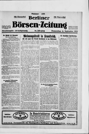 Berliner Börsen-Zeitung on Sep 11, 1924
