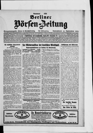 Berliner Börsen-Zeitung vom 13.09.1924