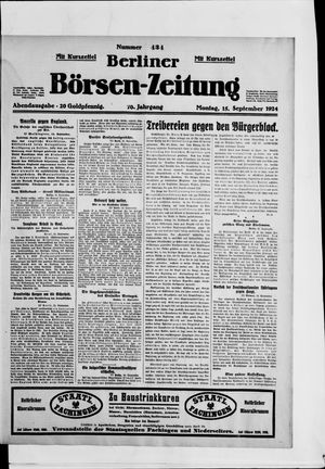Berliner Börsen-Zeitung on Sep 15, 1924
