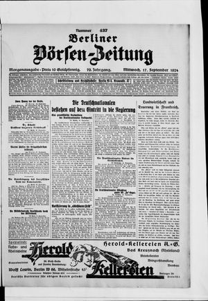 Berliner Börsen-Zeitung vom 17.09.1924
