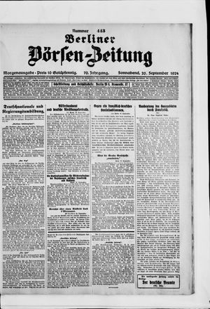 Berliner Börsen-Zeitung vom 20.09.1924