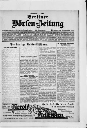 Berliner Börsen-Zeitung vom 23.09.1924