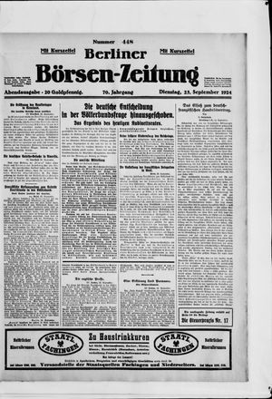 Berliner Börsen-Zeitung vom 23.09.1924