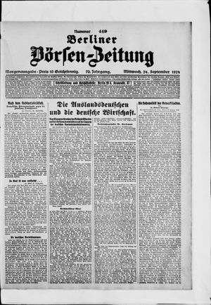 Berliner Börsen-Zeitung vom 24.09.1924