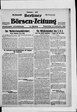 Berliner Börsen-Zeitung vom 25.09.1924