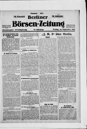 Berliner Börsen-Zeitung on Sep 26, 1924