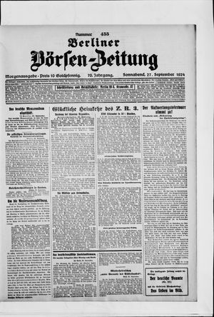 Berliner Börsen-Zeitung vom 27.09.1924