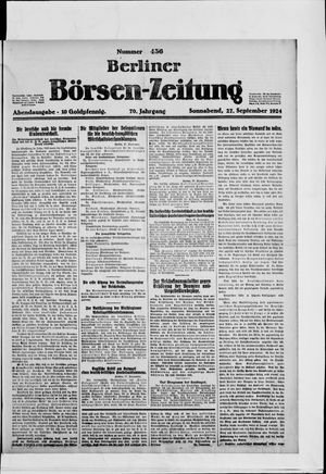 Berliner Börsen-Zeitung vom 27.09.1924