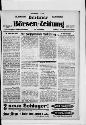 Berliner Börsen-Zeitung vom 29.09.1924