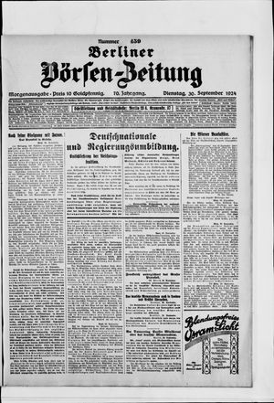 Berliner Börsen-Zeitung vom 30.09.1924