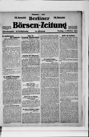 Berliner Börsen-Zeitung vom 03.10.1924