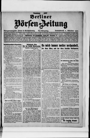 Berliner Börsen-Zeitung vom 04.10.1924