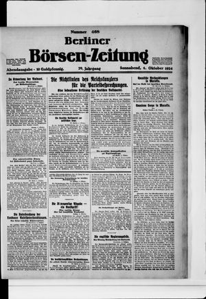 Berliner Börsen-Zeitung vom 04.10.1924