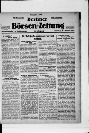 Berliner Börsen-Zeitung vom 07.10.1924