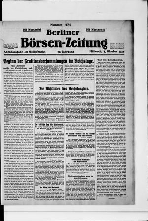 Berliner Börsen-Zeitung vom 08.10.1924