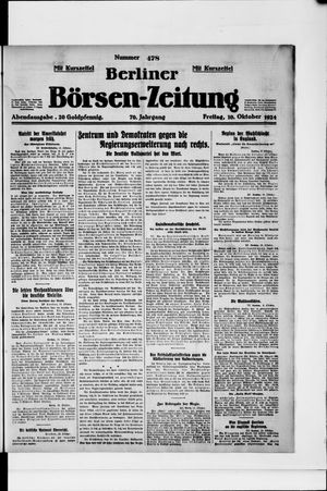 Berliner Börsen-Zeitung on Oct 10, 1924