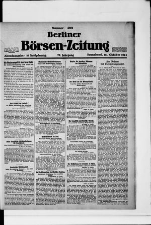 Berliner Börsen-Zeitung vom 18.10.1924